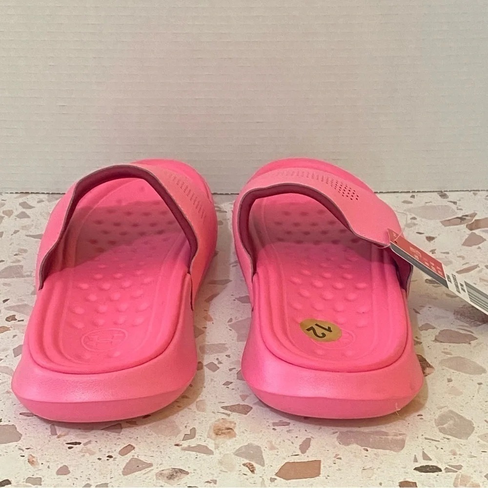 Under‎ Armour UA Unisex Size M12 W13.5 Ansa Elevate Slides Sandals in Pink